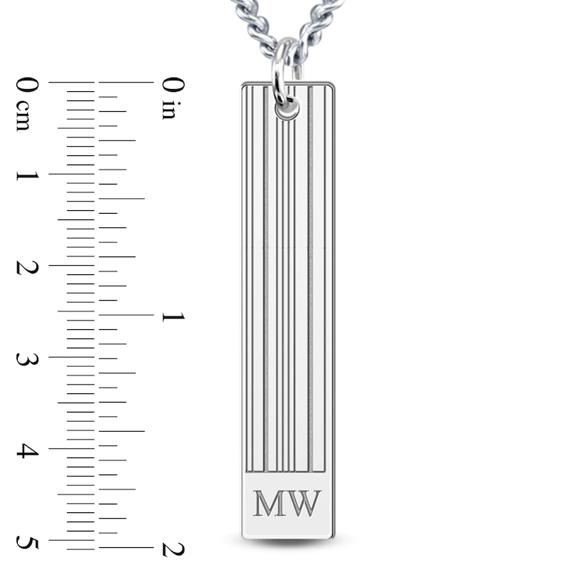 Personalized Monogram Pendant Necklace - Engraved Silver Pendant Gift 18 inch (45 cm)