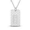 Thumbnail Image 1 of Men's Engravable Dog Tag Pendant Necklace Sterling Silver 22"