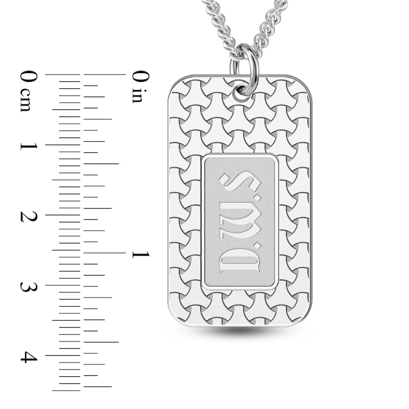 Main Image 2 of Men's Engravable Dog Tag Pendant Necklace Sterling Silver 22"