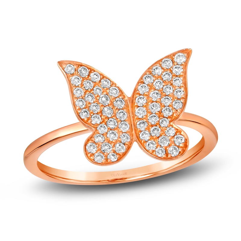 Le Vian Diamond Butterfly Ring 1/3 ct tw Round 14K Strawberry Gold