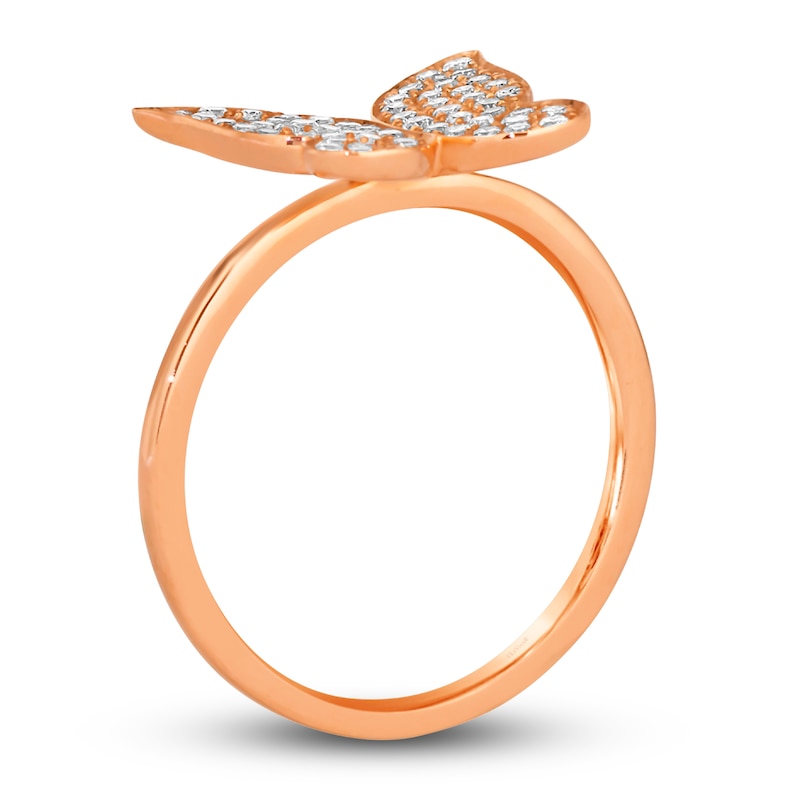 Le Vian Diamond Butterfly Ring 1/3 ct tw Round 14K Strawberry Gold