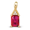Thumbnail Image 1 of Natural Ruby Pendant Charm Diamond Accents 14K Yellow Gold