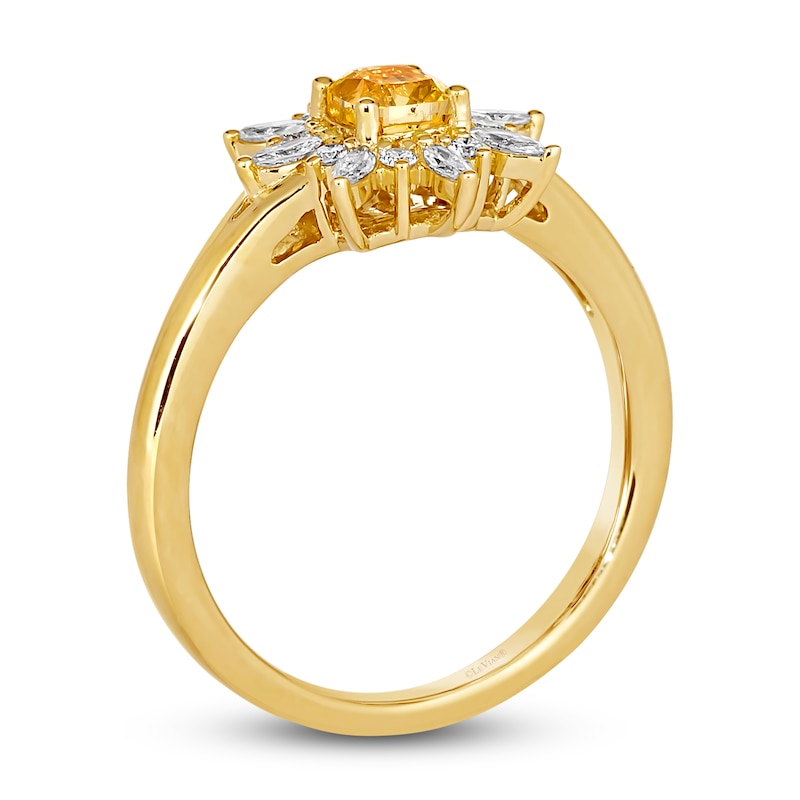Le Vian Sunny Yellow Diamond Ring 3/4 ct tw Cushion/Marquise/ Round 14K Honey Gold