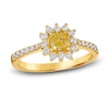 Thumbnail Image 0 of Le Vian Sunny Yellow Diamond Ring 1 ct tw Cushion/Round 14K Honey Gold