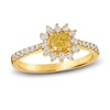 Thumbnail Image 1 of Le Vian Sunny Yellow Diamond Ring 1 ct tw Cushion/Round 14K Honey Gold