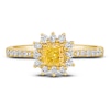 Thumbnail Image 3 of Le Vian Sunny Yellow Diamond Ring 1 ct tw Cushion/Round 14K Honey Gold