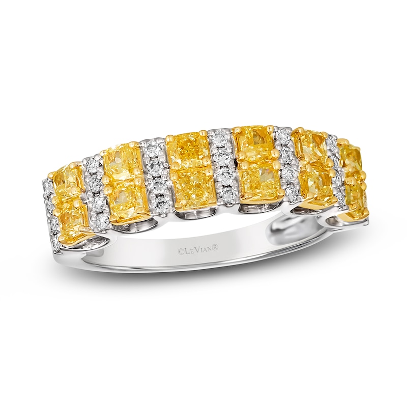 Le Vian Sunny Yellow Diamond Ring 1-3/8 ct tw Round 14K Vanilla Gold