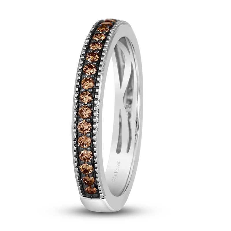 Main Image 4 of Le Vian Chocolate Diamond Ring 3/8 ct tw Round 14K Vanilla Gold