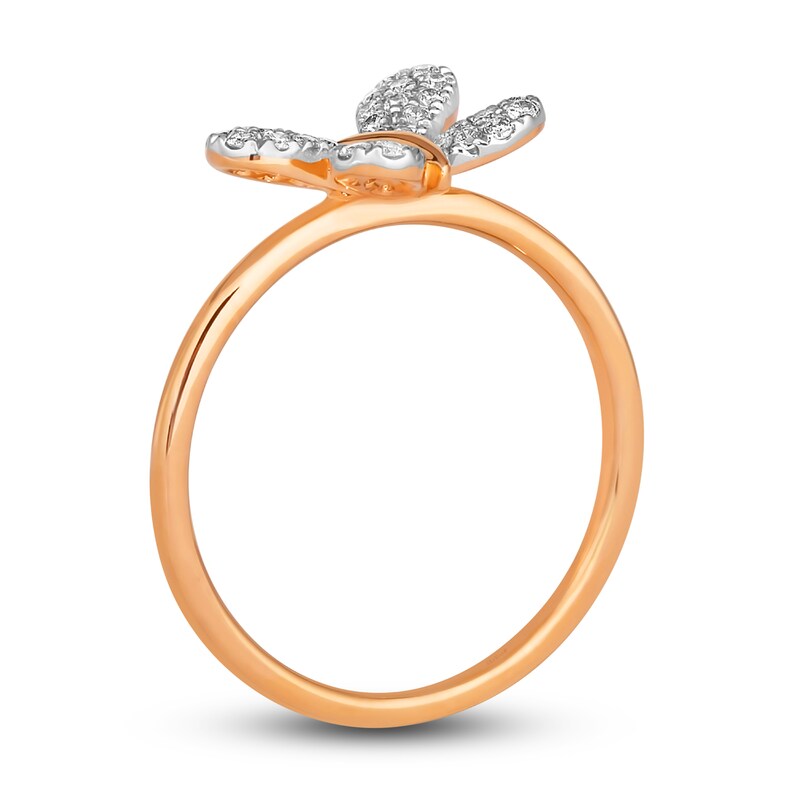 Main Image 3 of Le Vian Diamond Butterfly Ring 1/4 ct tw Round 14K Strawberry Gold