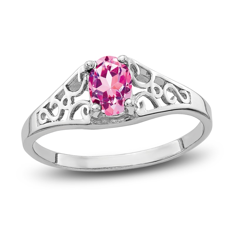 Natural Pink Sapphire Ring 14K White Gold | Jared