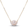 Thumbnail Image 0 of Akoya Cultured Pearl Necklace 1/20 ct tw Diamonds 14K Yellow Gold 18"