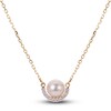 Thumbnail Image 0 of Akoya Cultured Pearl Necklace 1/20 ct tw Diamonds 14K Yellow Gold 18"