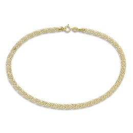 Triple Figaro Anklet 10K Yellow Gold 10&quot;