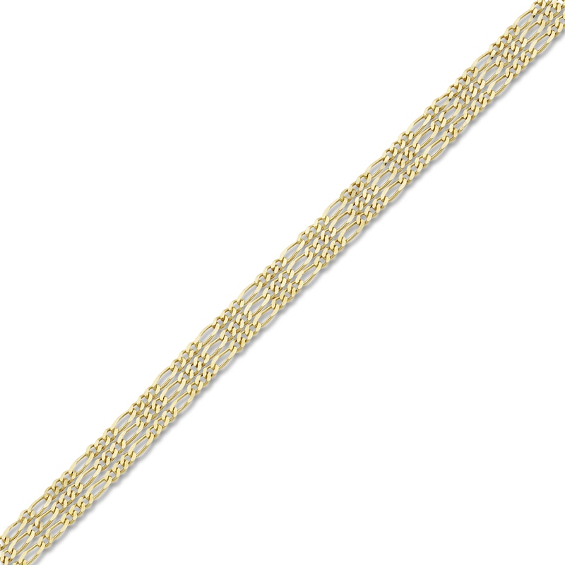 Main Image 2 of Triple Figaro Anklet 10K Yellow Gold 10"