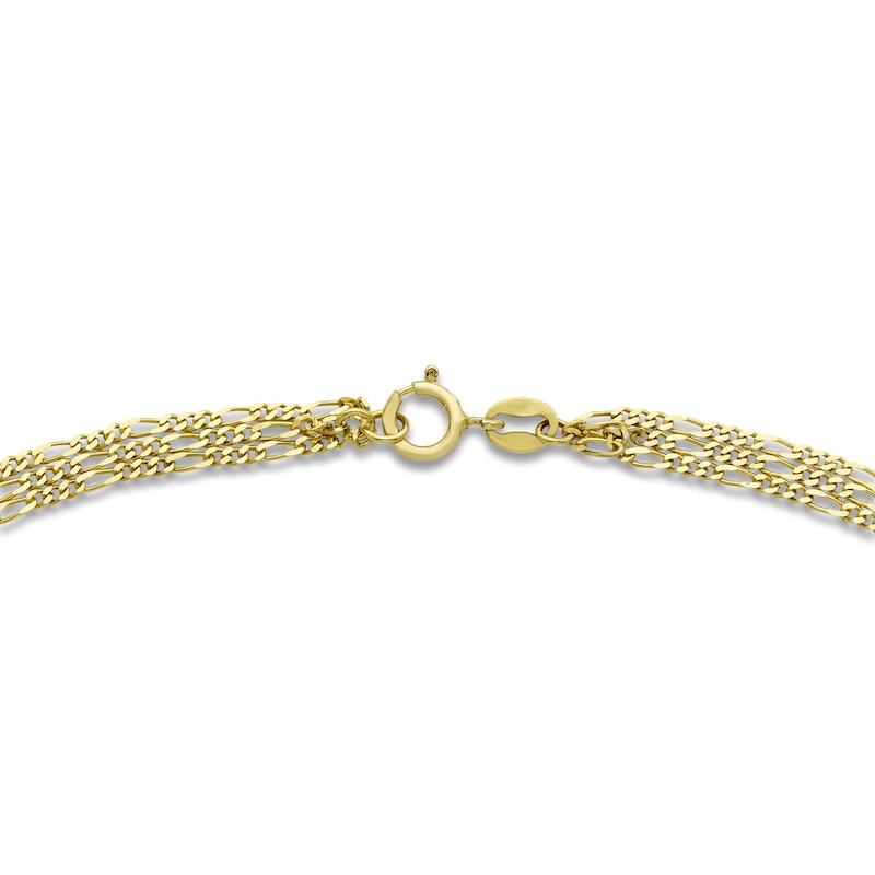 Main Image 3 of Triple Figaro Anklet 10K Yellow Gold 10"