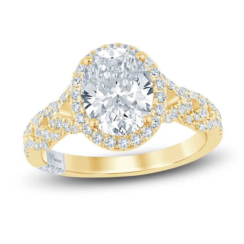Main Image 1 of Pnina Tornai Lab-Grown Diamond Engagement Ring 2-3/8 ct tw Oval/Round 14K Yellow Gold