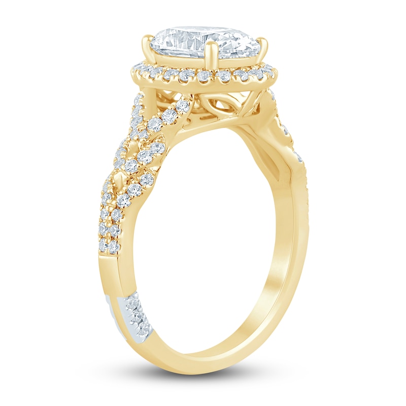 Pnina Tornai Lab-Created Diamond Engagement Ring 2-3/8 ct tw Oval/Round 14K Yellow Gold