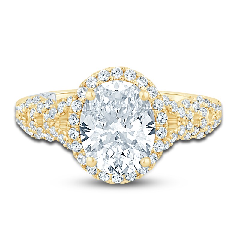 Main Image 3 of Pnina Tornai Lab-Grown Diamond Engagement Ring 2-3/8 ct tw Oval/Round 14K Yellow Gold
