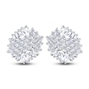 Thumbnail Image 0 of Diamond Stud Earrings 1-1/4 ct tw Round/Baguette 14K White Gold
