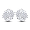 Thumbnail Image 1 of Diamond Stud Earrings 1-1/4 ct tw Round/Baguette 14K White Gold