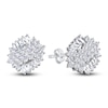 Thumbnail Image 2 of Diamond Stud Earrings 1-1/4 ct tw Round/Baguette 14K White Gold