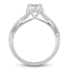 Thumbnail Image 2 of Diamond Oval Halo Engagement Ring 1 ct tw Round 14K White Gold