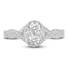 Thumbnail Image 3 of Diamond Oval Halo Engagement Ring 1 ct tw Round 14K White Gold