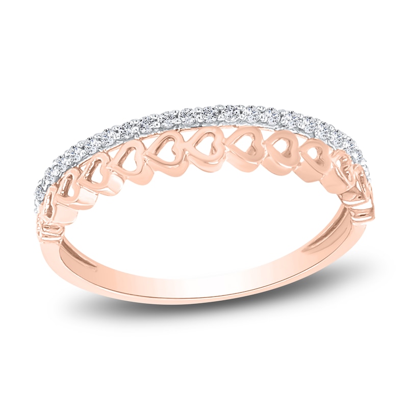 Main Image 1 of Diamond Heart Ring 1/10 ct tw Round 14K Two-Tone Gold