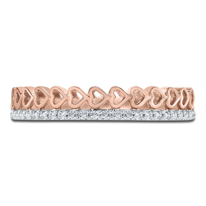 Main Image 3 of Diamond Heart Ring 1/10 ct tw Round 14K Two-Tone Gold