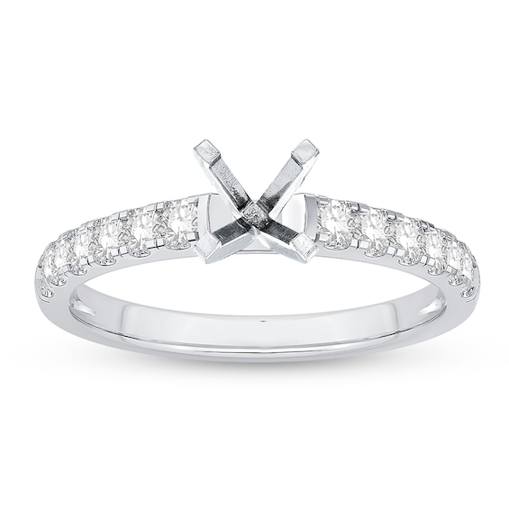 Diamond Engagement Ring Setting 38 ct tw Round Platinum