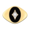 Thumbnail Image 3 of Men's Natural Onyx Ring 1/10 ct tw Diamonds 14K Yellow Gold