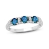 Thumbnail Image 1 of Montana Blue Round-Cut Natural Sapphire Ring 1/10 ct tw Diamonds 14K White Gold