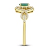 Thumbnail Image 3 of Natural Emerald Ring 1/5 ct tw Diamonds 14K Yellow Gold