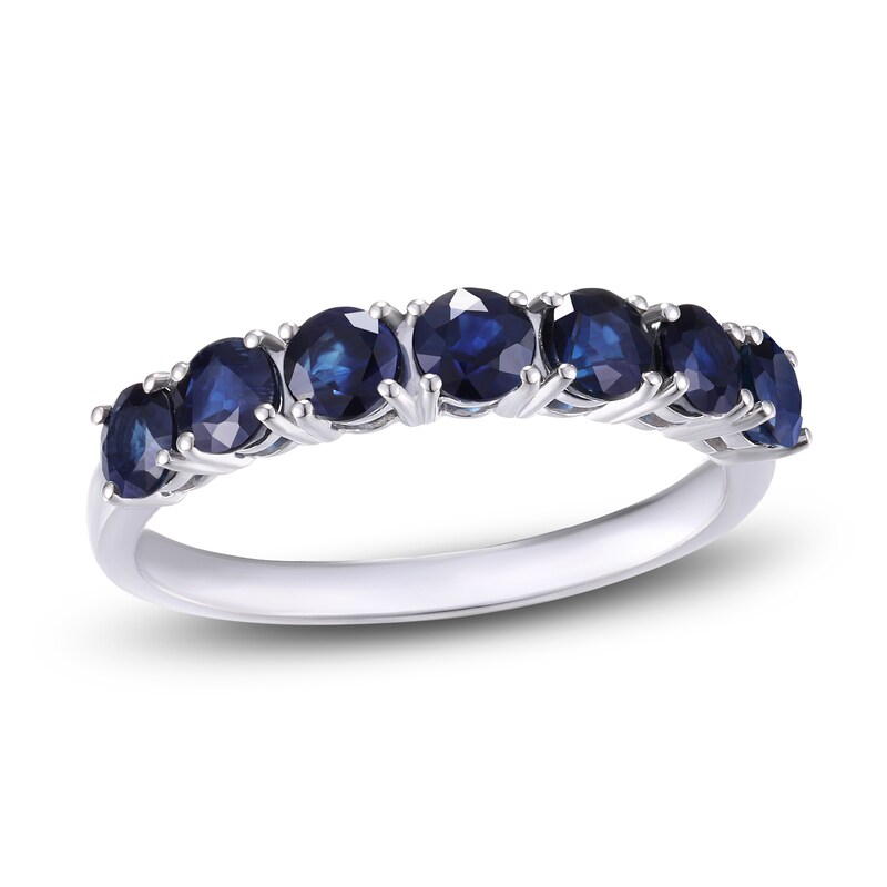Main Image 1 of Natural Blue Sapphire Ring 14K White Gold