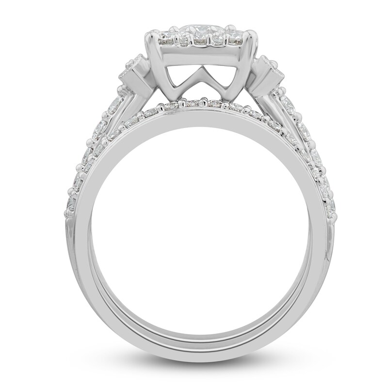 Main Image 2 of Diamond Bridal Set 1-1/2 ct tw Round/Baguette 14K White Gold