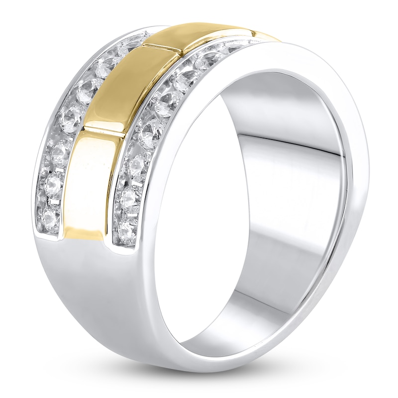 Main Image 2 of Men's Diamond Ring 1-1/2 ct tw Round 14K Two-Tone Gold