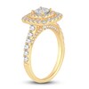 Thumbnail Image 2 of Diamond Halo Engagement Ring 1-1/2 ct tw Princess/Round 14K Yellow Gold