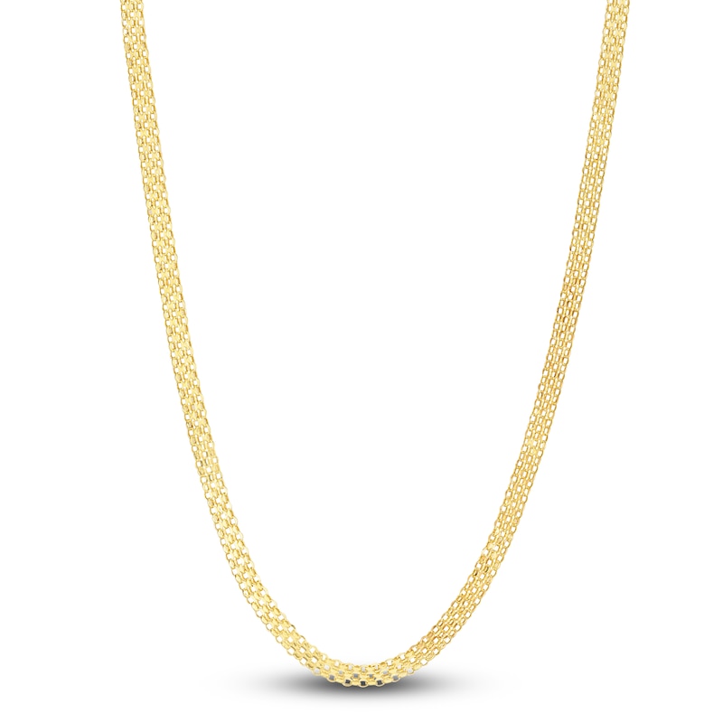 Main Image 1 of Hollow Bismark Chain Necklace 14K Yellow Gold 20" 3.5mm