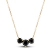 Thumbnail Image 1 of Black Diamond 3-Stone Necklace 2 ct tw Round 14K Yellow Gold 18"