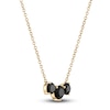 Thumbnail Image 2 of Black Diamond 3-Stone Necklace 2 ct tw Round 14K Yellow Gold 18"