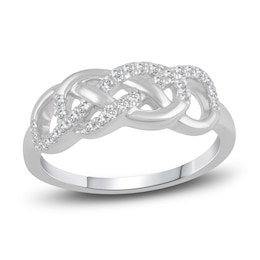 Diamond Infinity Ring 1/5 ct tw Round 14K White Gold