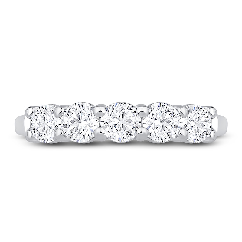 Main Image 3 of Diamond 5-Stone Anniversary Band 1 ct tw Round 14K White Gold