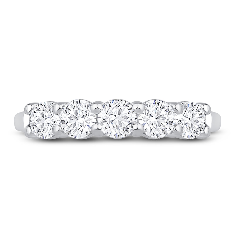 Diamond 5-Stone Anniversary Band 1 ct tw Round 14K White Gold