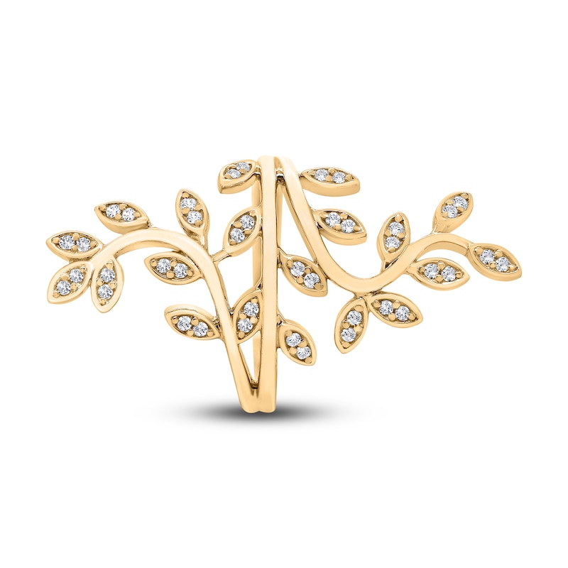 Main Image 1 of Diamond Flower Ring 1/4 ct tw Round 14K Yellow Gold