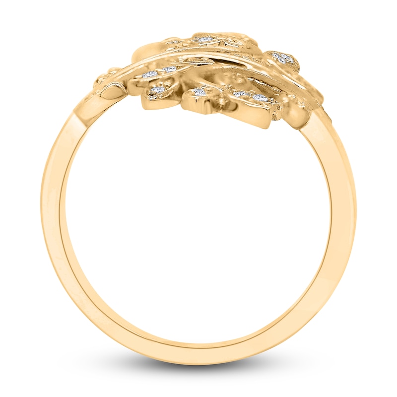 Main Image 3 of Diamond Flower Ring 1/4 ct tw Round 14K Yellow Gold