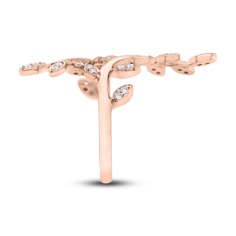 Main Image 2 of Diamond Flower Ring 1/3 ct tw Round 14K Rose Gold