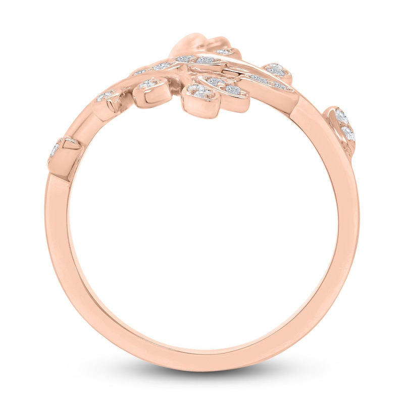 Main Image 3 of Diamond Flower Ring 1/3 ct tw Round 14K Rose Gold