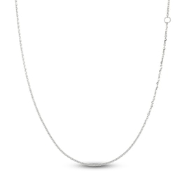 Solid Cable Chain Necklace 14K White Gold 24" 1.4mm
