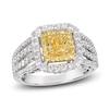 Thumbnail Image 0 of Le Vian Sunny Yellow Diamond Ring 2 ct tw Radiant/Round 18K Two-Tone Gold
