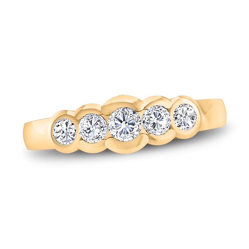 Main Image 1 of Diamond Bezel Ring 1/2 ct tw Round 14K Yellow Gold